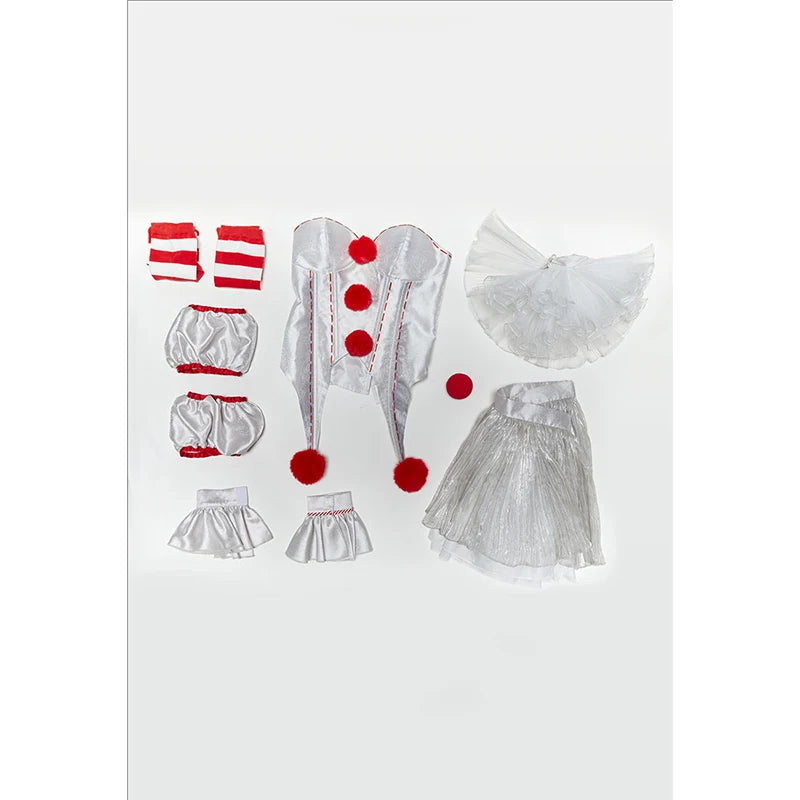 Anime Silver Fancy Cress Joker Outfits Dress Sexy Lingeries Cute Dress Female Full Set Halloween Cosplay S-XL Clown