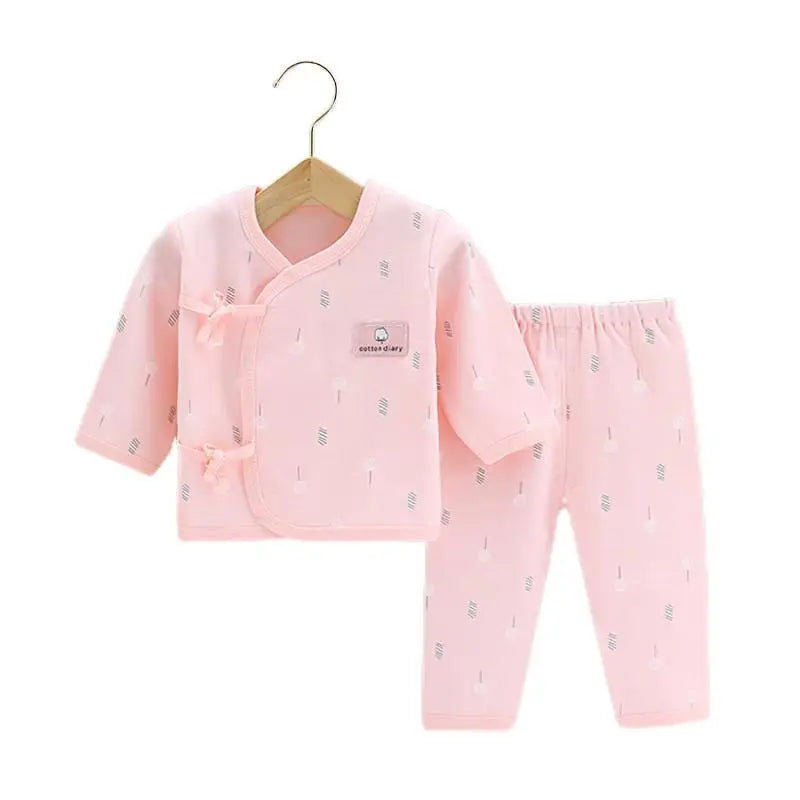 0-3months Newborn Baby Clothes Set Soft Cotton Cartoon Print Baby Underwear Baby Boy Set Autumn Unisex Baby Girls Clothes Set