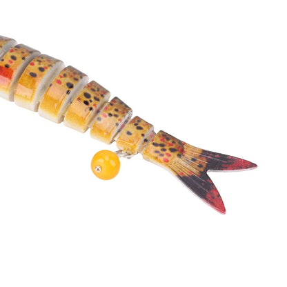 Funny ABS Fish Keychain Multi-Segmented 3.94in Fish Key Ring Lifelike Detail Creative Shape Fishing Lure Keychain For Bag