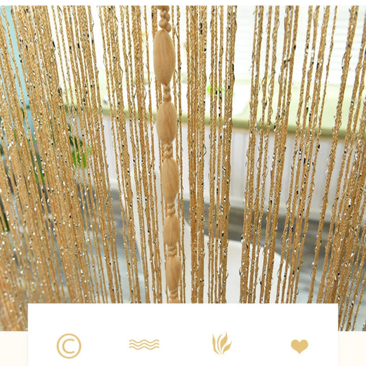 1pc 1x2m Door String Curtain Soft Balls Romantic Glitter Fringe Room Divider Home Decor Wedding Girls Bedroom Window Living Room