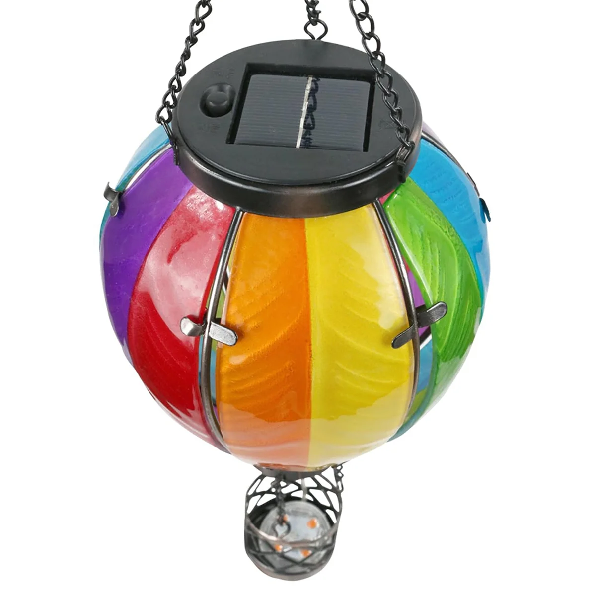 Art & Gift Solar Hot Air Balloon Lantern - Hanging Solar-Powered LED Lights, Waterproof Portable Decorative,1Pcs,A