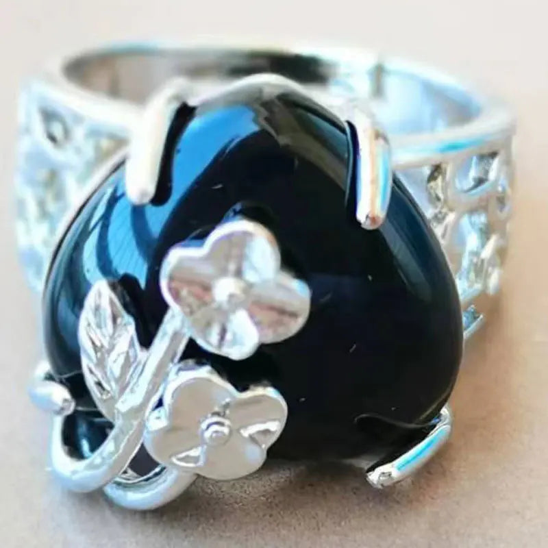 Opal Heart Women Men Ring 7~12" (us) adjust PWB1213