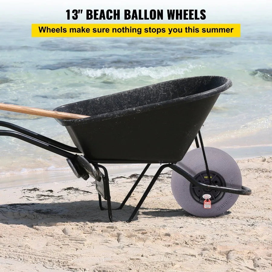 Beach Balloon Wheels 13 Replacement Sand Tires TPU Cart Tires for Kayak Dolly Canoe Cart and Buggy w Free Air Pump 2Pack