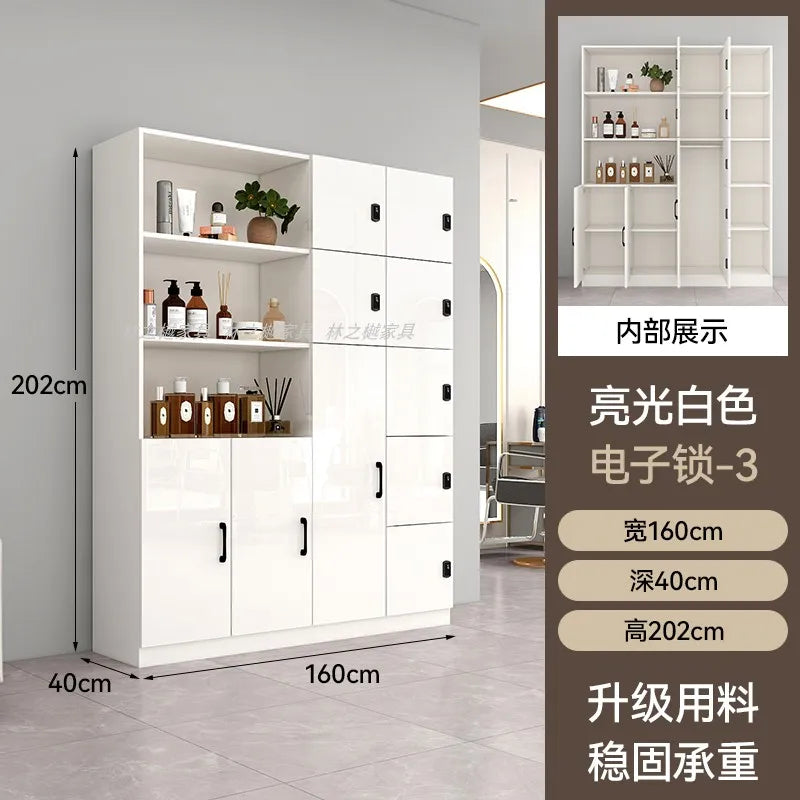 Customized barber shop towel cabinet Beauty salon product display cabinet Hair shop locker Customer deposit box with lock