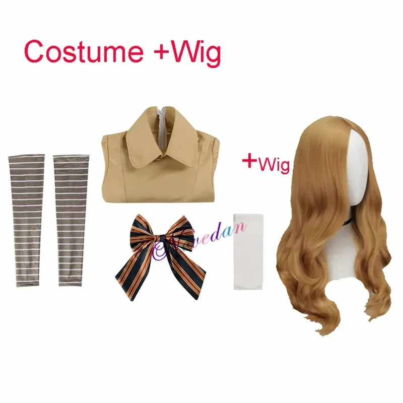M3gan cosplay costume adult kids Megan AI doll robots dress coat full set outfit Horror Halloween costume wig women girls
