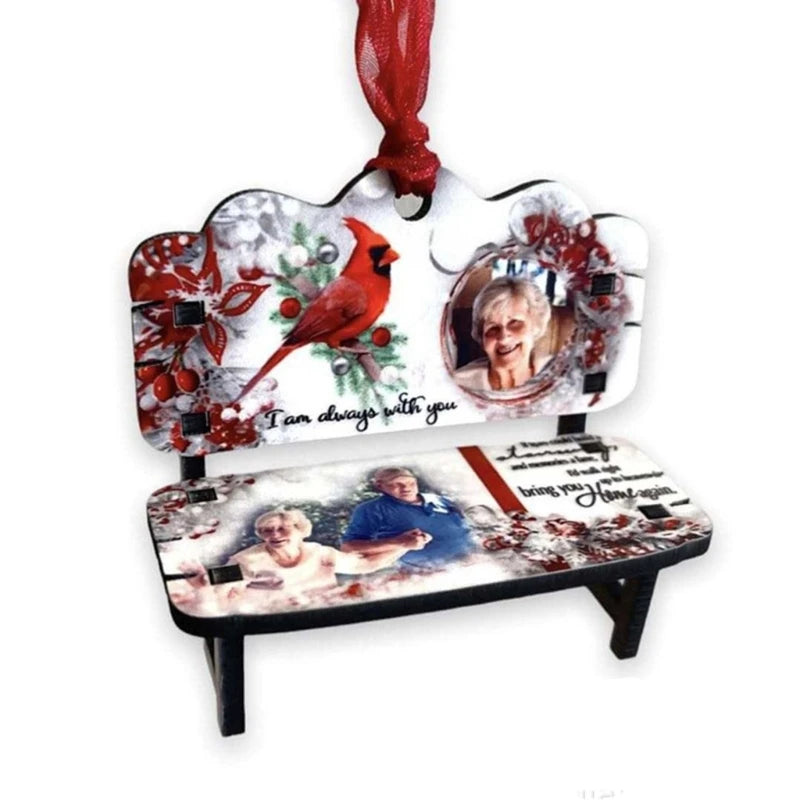 Sublimation Blank Print MDF Memorial Long Bench-Chair Decoration Pendant Trinket-Ornament For Halloween Christmas Tree
