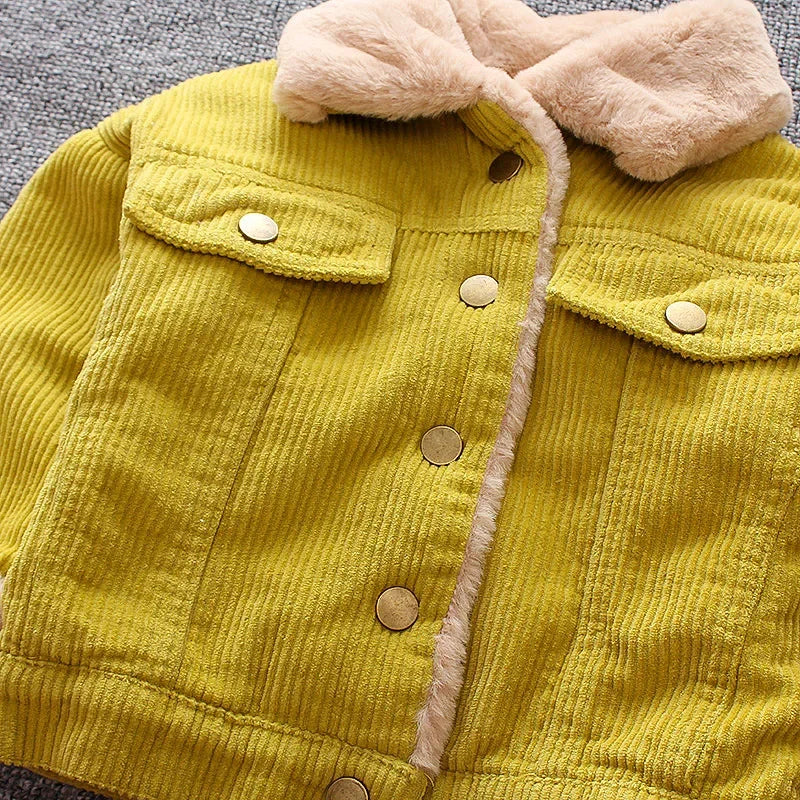 New Boys' Coat with Velvet and Thickened Children's Coat for Autumn and Winter, New Baby Winter Clothes,