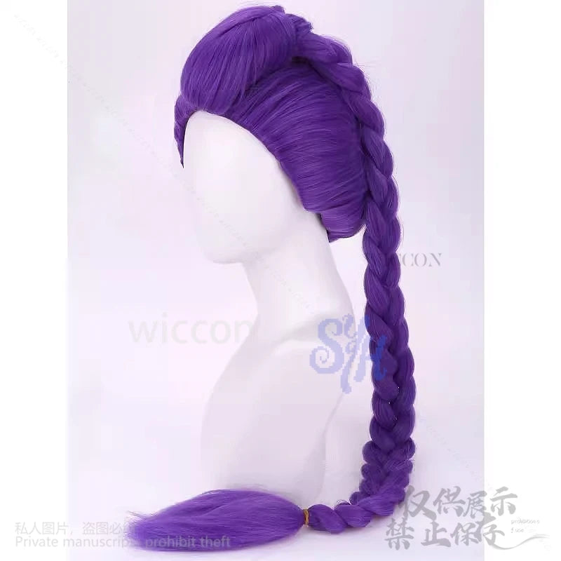 Movie Anime Kpop Demon Huntrix Rumi Cosplay Purple Heat Resistant Synthetic Idol Girls Groups Wig Fashion Y2K Cos Hair Halloween