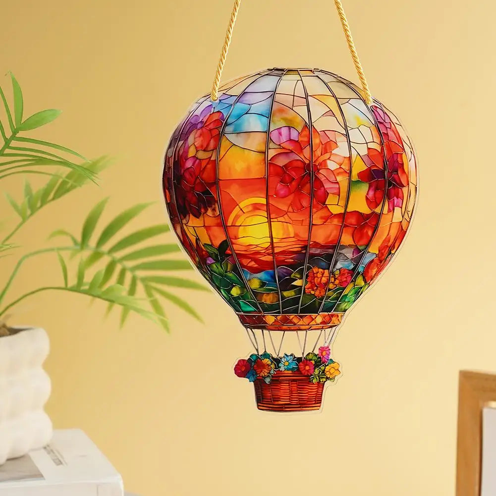 Hot Air Balloon Sun Catcher Acrylic Wall Hangable Colored Decor Indoor Window Decor Hangable Art For Home Indoor Outdoor