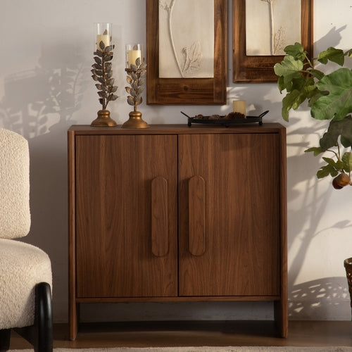 Sideboard Cabinet with Two Doors and an Adjustable Shelf in Walnut