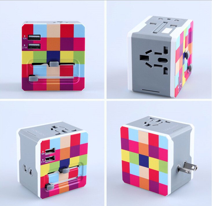 Global Adapter with 2 USB Ports