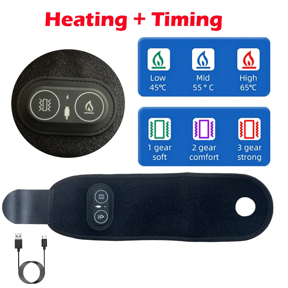 Electric Heating Wrist Brace Vibration Massage 3 Levels Hot Compress Portable Wrist Brace Protector Sports Hand Joint Brace Tool