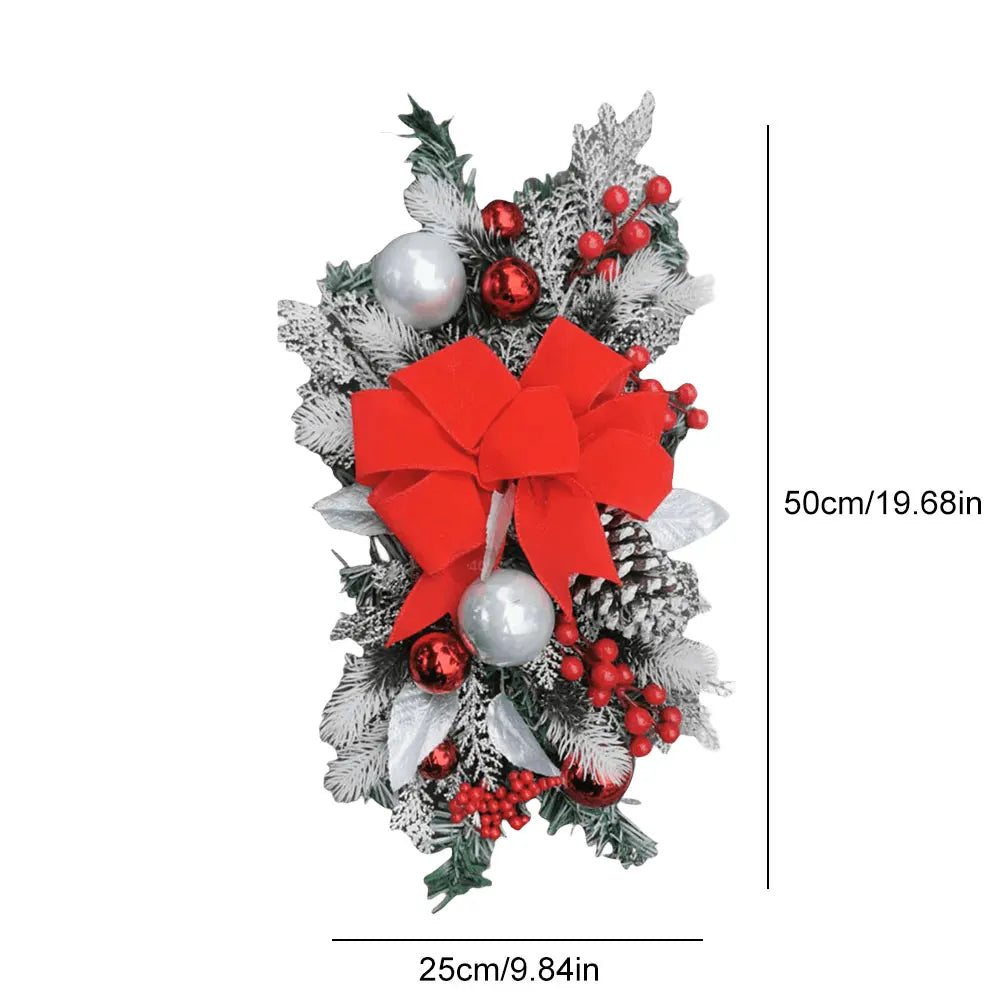 Christmas Swag Wreath Without/with Light LED Wreath Novelty Front Door Garland Wall Decor Xmas Decoration Party Supplies