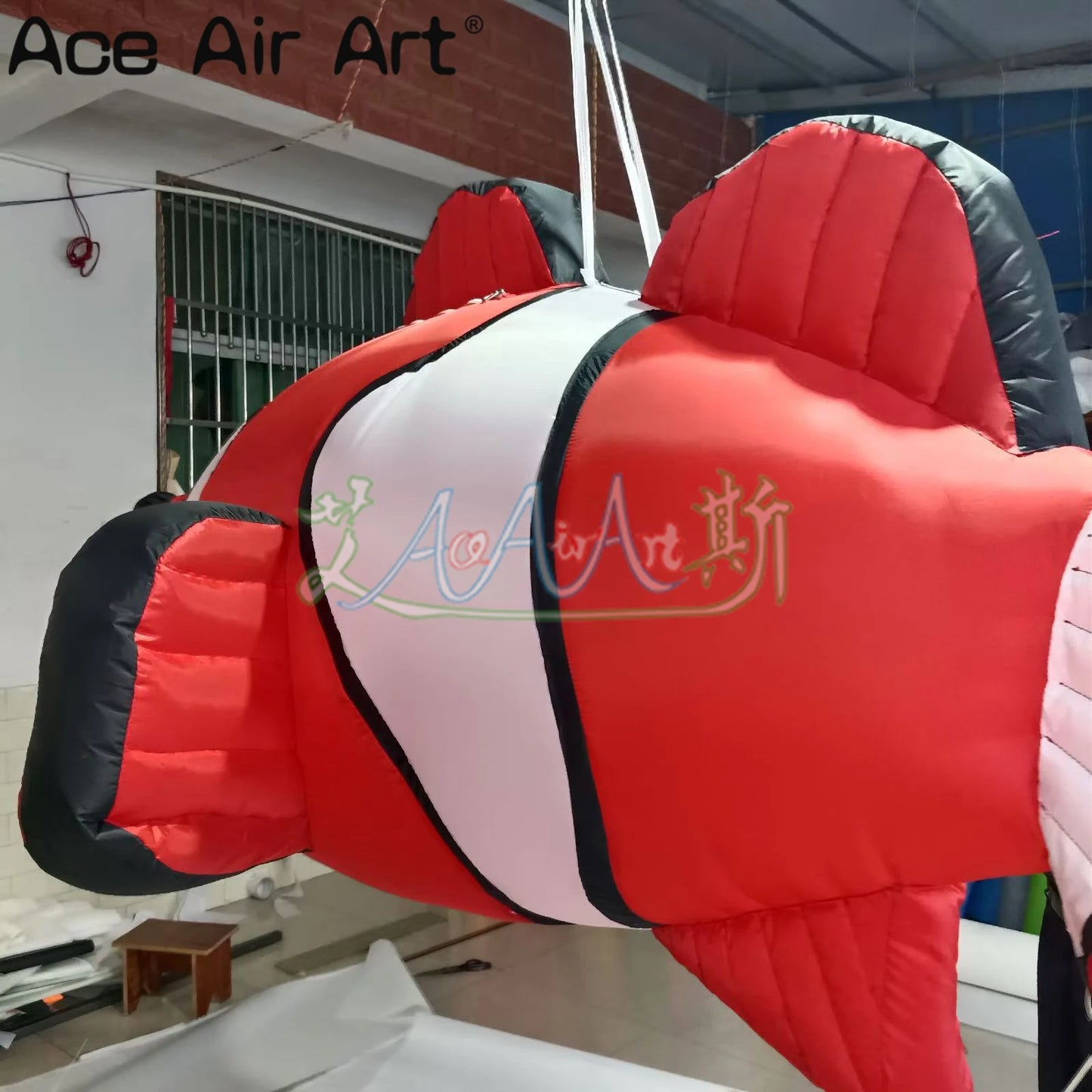 Hanging Large Inflatable Clownfish Sea Animal Model Air Blow Up Tropical Fish Balloon For Dining Room Ceiling Decoration