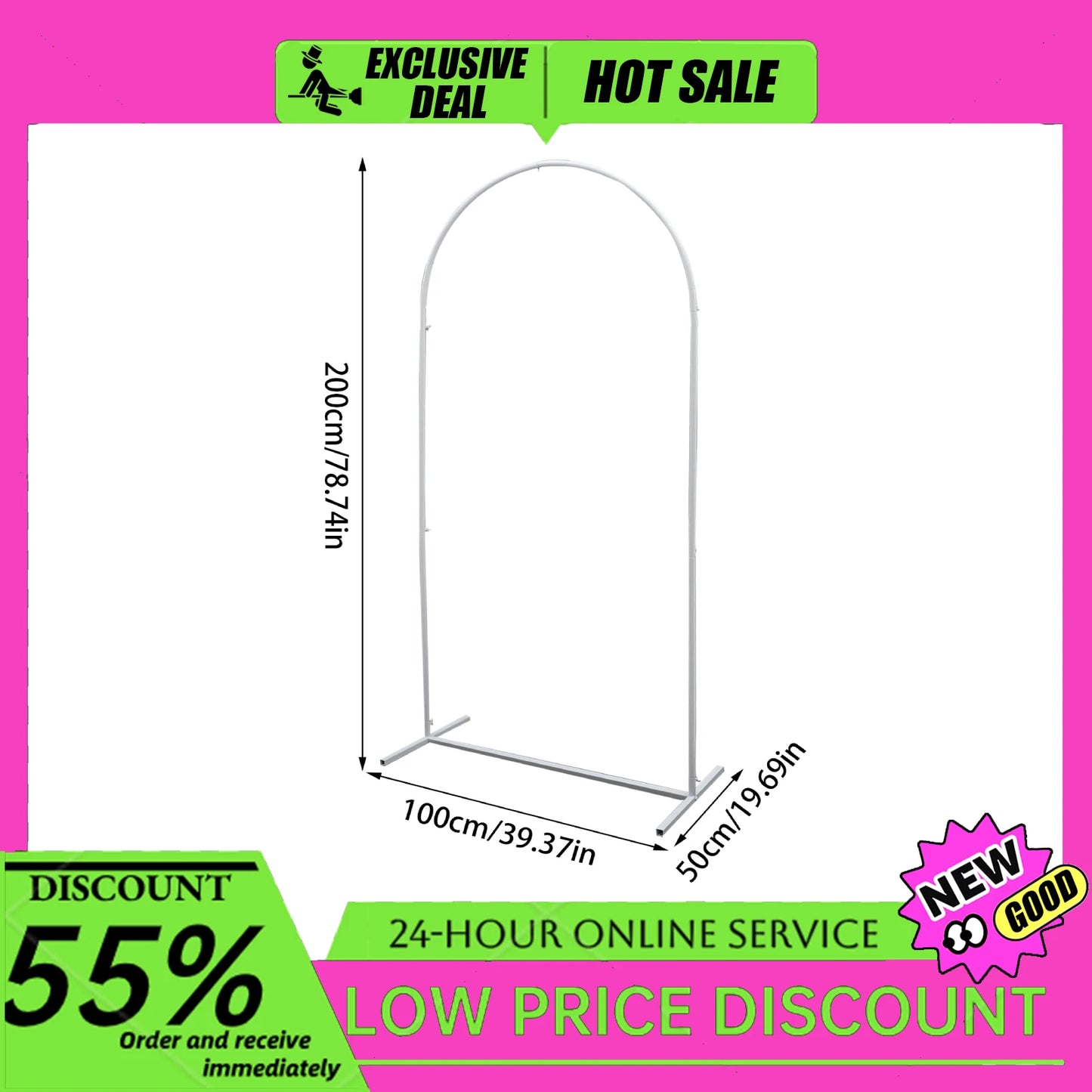 Wedding Arch Metal Backdrop Stand Balloon Flower Stand For Wedding, Birthday Party, Garden Decoration