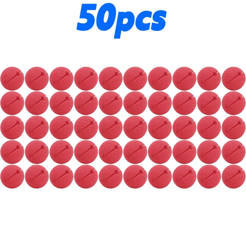 5-300pcs Red Clown Nose DIY Foam Sponge Balls Funny Circus Cosplay Costume Props Performance Party Halloween Holiday Decoration