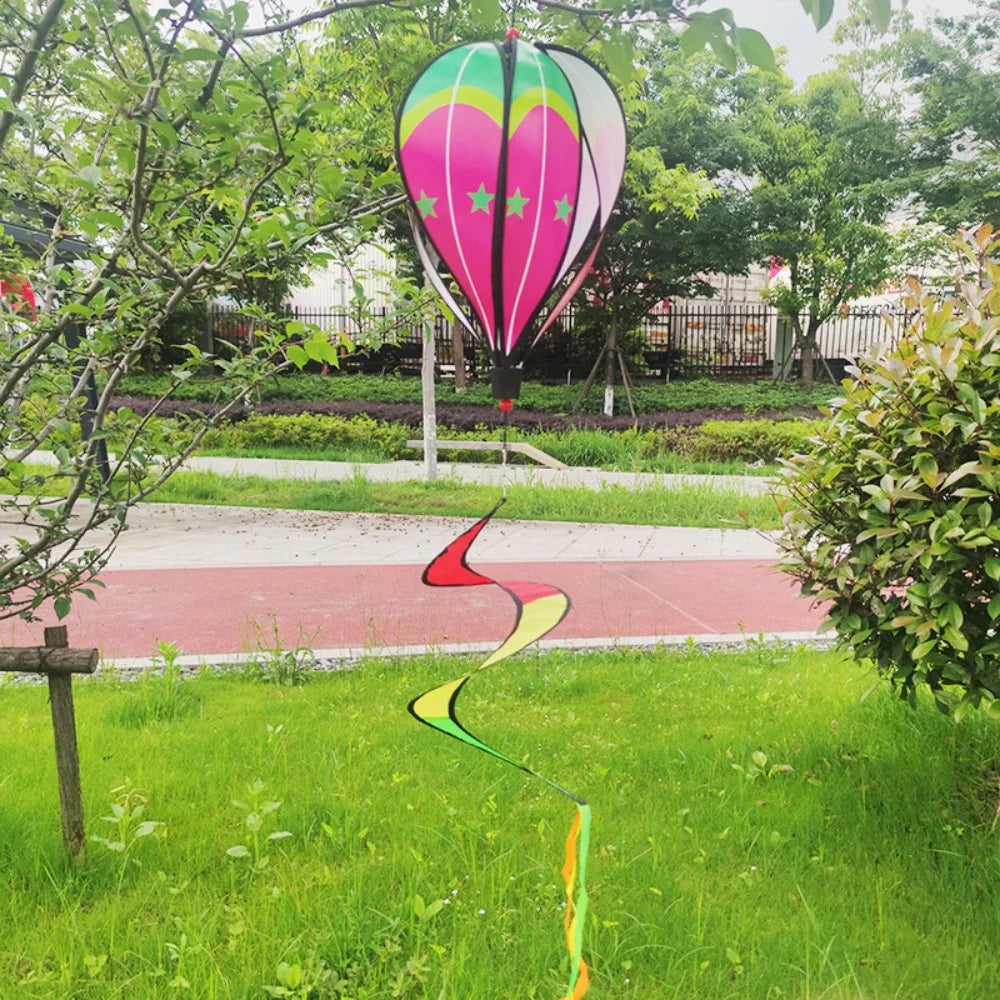 Strip Style Hot Air Balloon Wind Spinner Colorful Hanging Garden Wind Spinners Cute Large Children's Toys Kindergarten