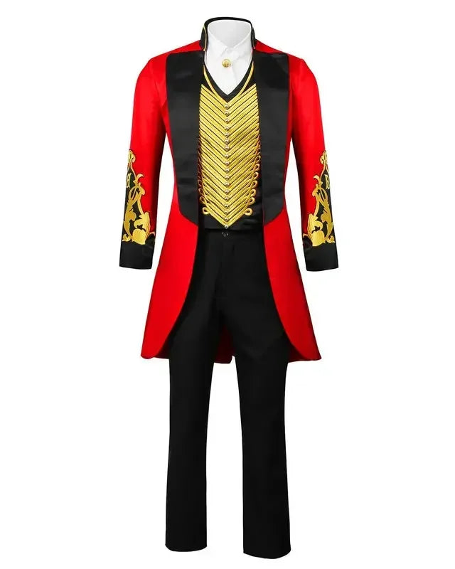 HAni 2025 Movie great showman cosplay costume adult red coat shirt pants fulll set circus king Barnum role play suit ☆★ww