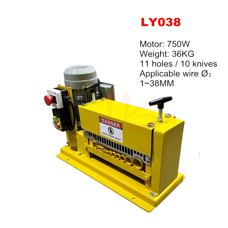 1-20mm 1-38mm Electric Wire Stripping Machine Cable Stripper 60W 750W Copper Peeler For Copper Aluminium Wire Recovery