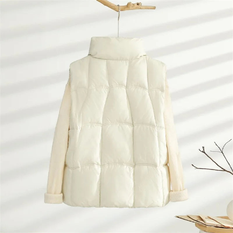 Autumn Winter Down Cotton Vest Jacket Women Sleevele Parkas Thicken Warm Vest Coat Female Waistcoat Ladies Tops Chaleco Mujer