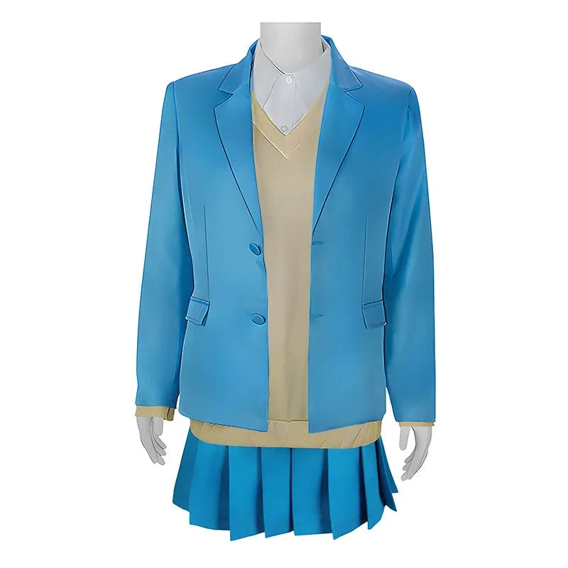 New 2026 Anime Blue Box Chinatsu Kano Cosplay Costume Women Coat Shirt Skirt Set School Uniform Halloween Clothes Outfit