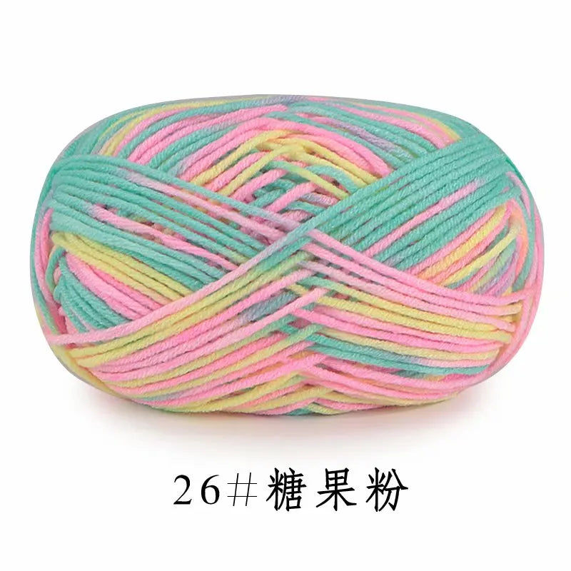 5Strands 2.5mm Colorful Soft Cotton Baby Knitting Wool Yarn Crochet Craft  Crochet Fancy Yarn Hand Knitting Sweater Baby Clothes