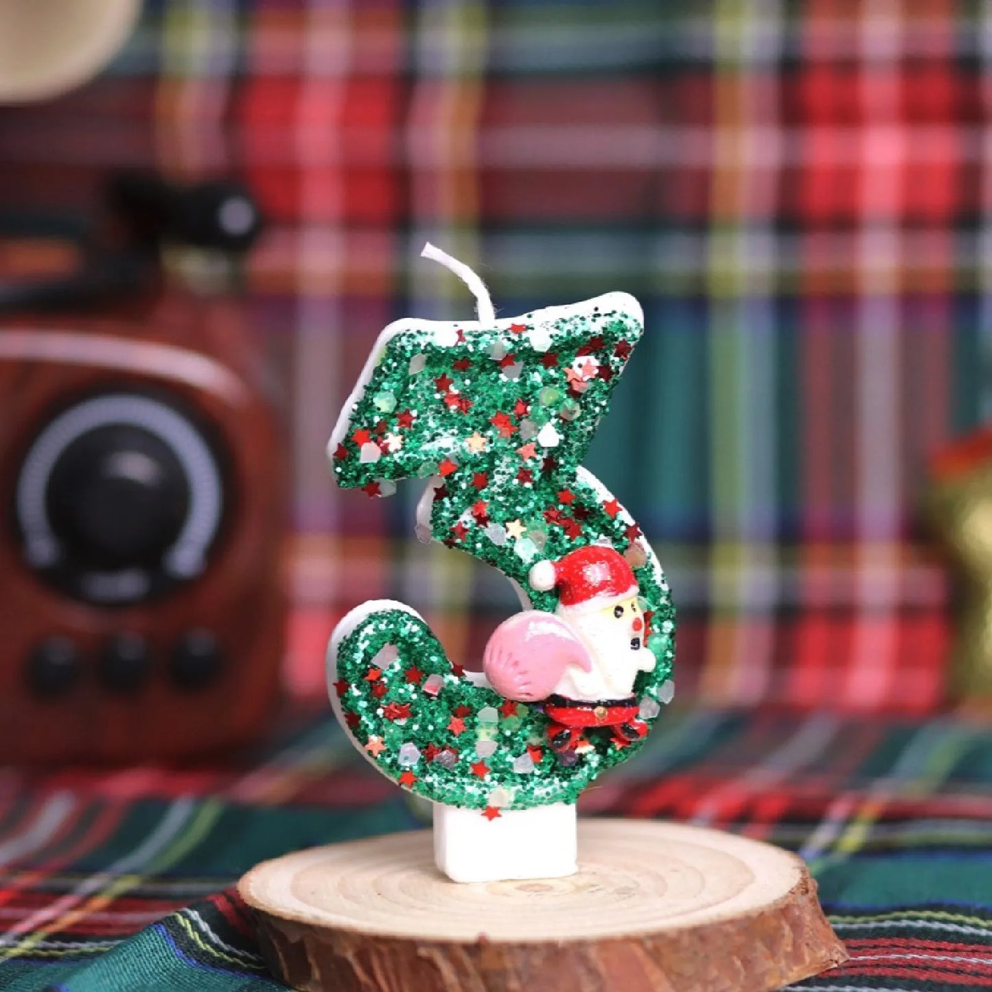 Sparklers Birthday Candle 0-9 Number Digital Candles Santa Claus Cake Topper Birthday Christmas Party Decoration Baby Shower