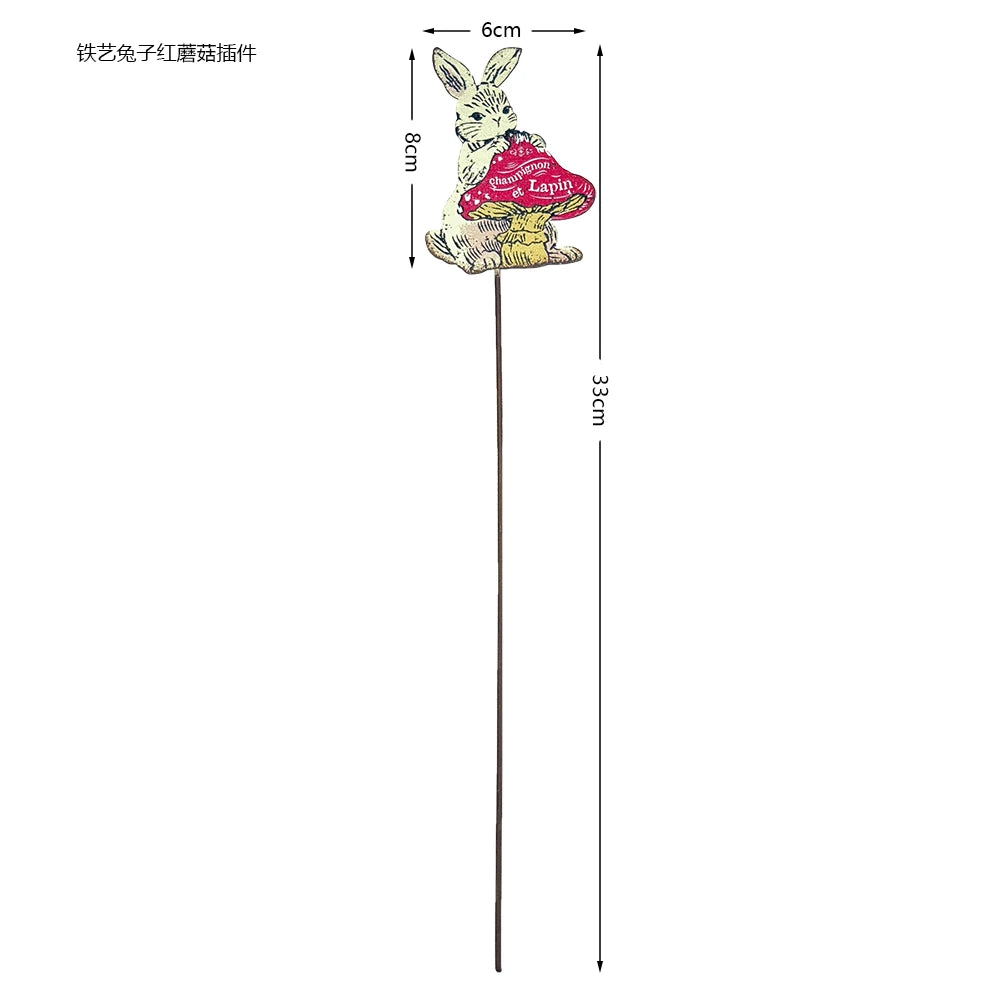 Retro Iron Animal Flower Stake Balloon Ornament Horticultural Groceries Garden Decor Rustic Balcony Plant Markers for Flowerpot