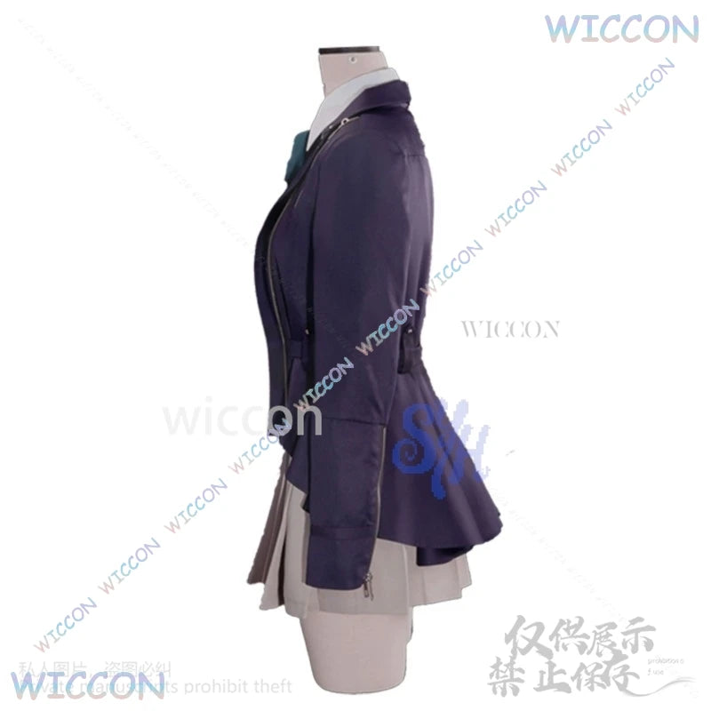 Anime Game The Hundred Cosplay Kirifuji Nozomi Costume Purple Pu Punk Coat Jk Kawaii Uniform Dress Lovely Japanese Girls Lolita