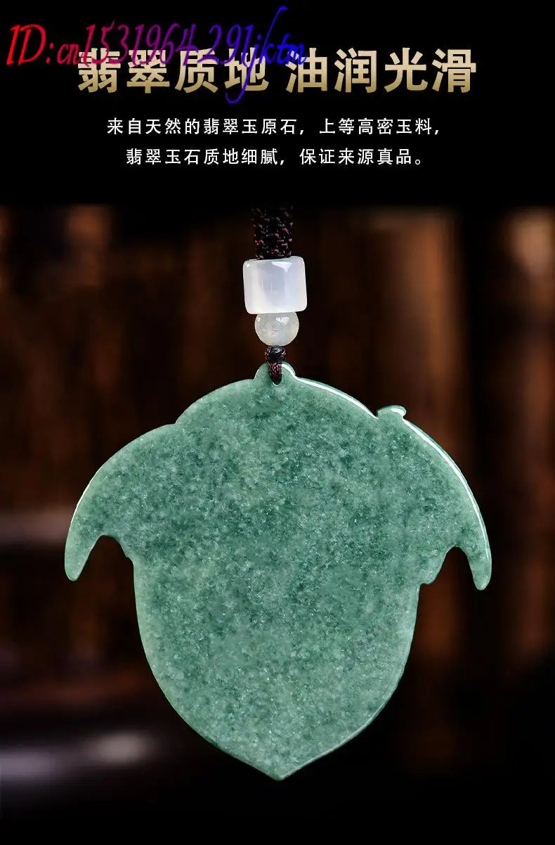 Natural Burmese Jadeite Dragon Pendant Necklace Gemstone Carved Amulet Vintage Luxury Real Jade Jewelry Charm Gifts for Women