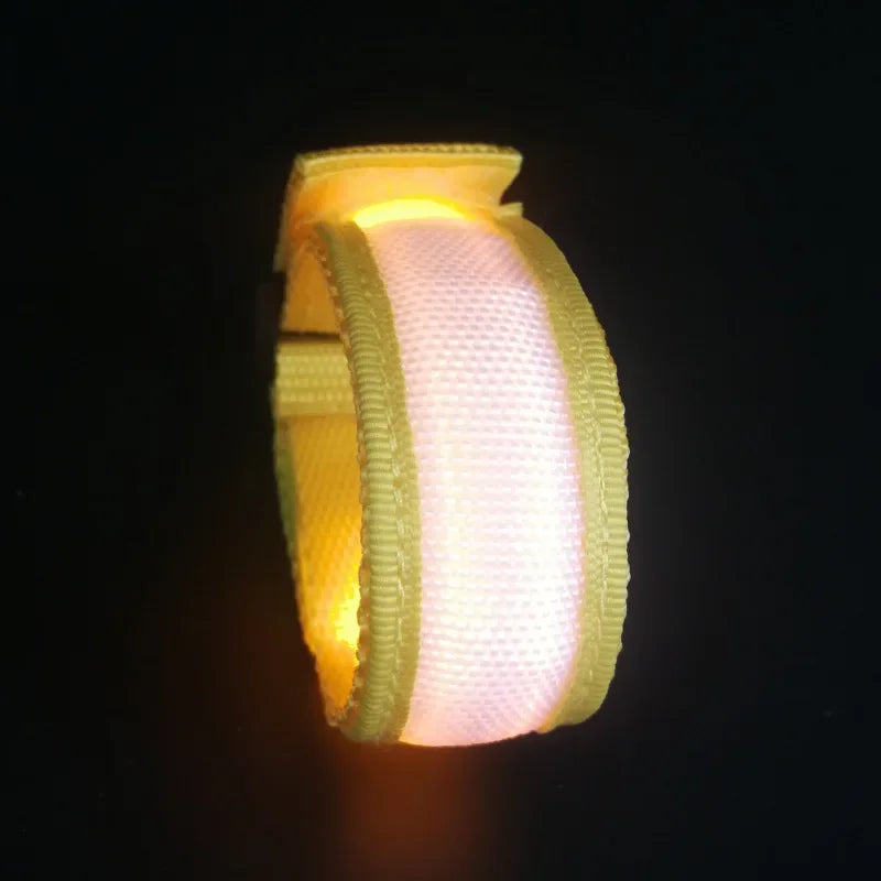 LED Light Up Bracelets Glow in The Dark Party Prop Outdoor Sports Belt Arm Leg Warning Wristband Reflective Safety Bicycle Light