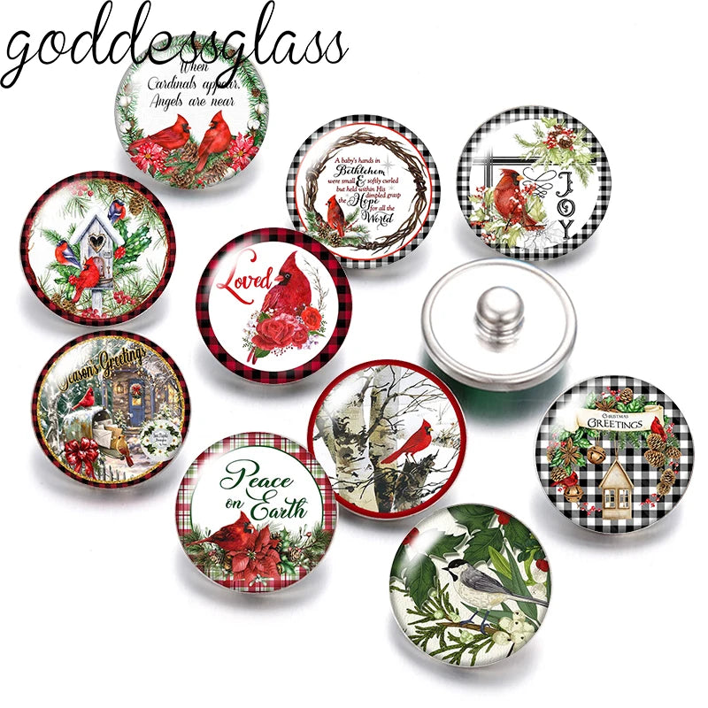 Christmas Elk Trees Birds Car Patterns Words Photo 10pcs 12mm/18mm snap buttons for 12mm/18mm snap bracelets DIY jewelry