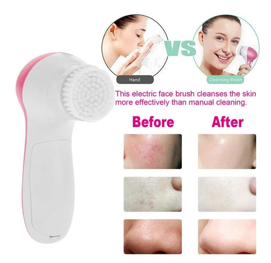 Facial Cleansing Brush Waterproof Face Spin Cleaning Brush With 5
