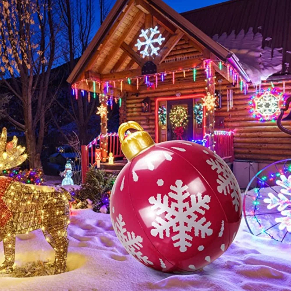 Giant 80x60cm Inflatable Balloons Decoration Without Light LED Christmas Ball Without Battery DIY Venue Layout Ball Christmas