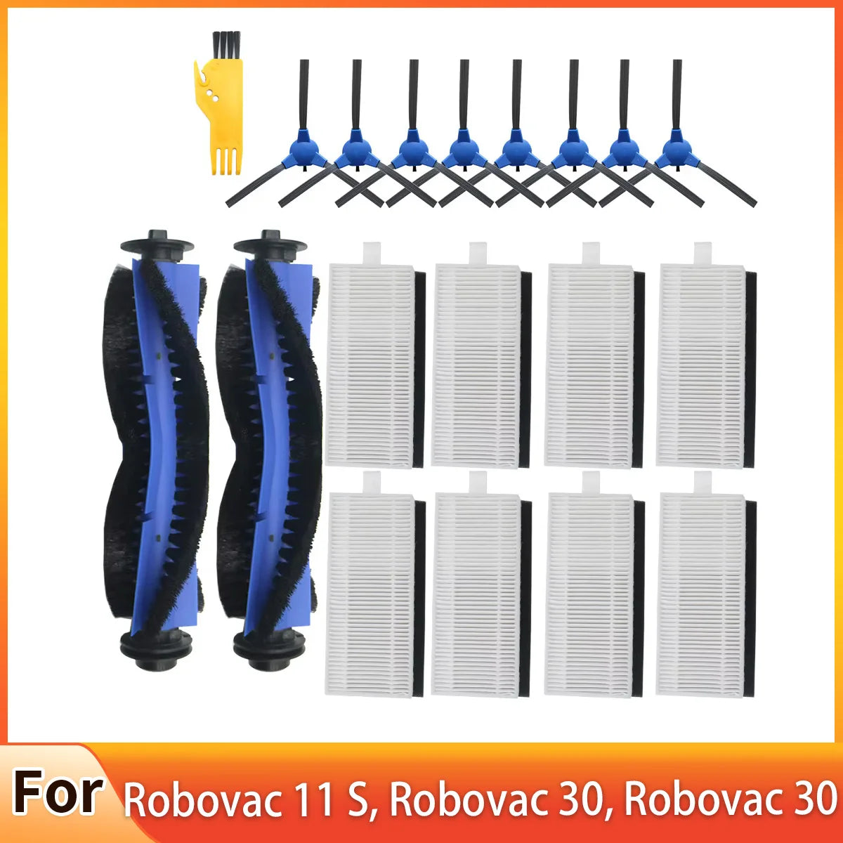 Accessories Kit Compatible With Eufy Robovac 11 S, Robovac 30, Robovac 30 C, Robovac 15C, Accessory Robotic Vacuum 8X Cleaner Fi
