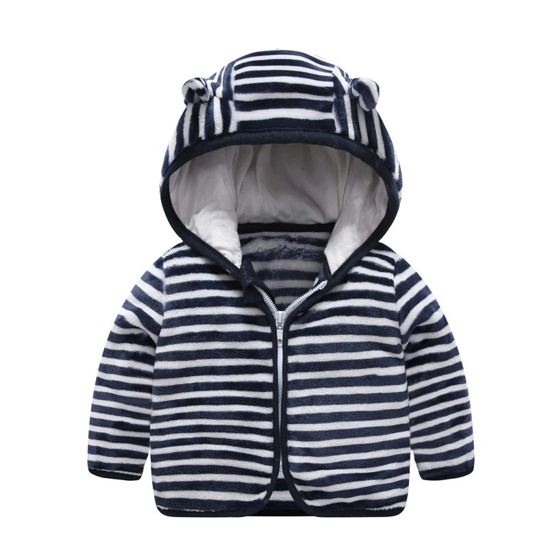 Children Flannel Jacket Autumn and Winter Baby Girl Clothes Hooded Cute Toddler Outerwear Clothing Warm Boys Coat 1-5 Years