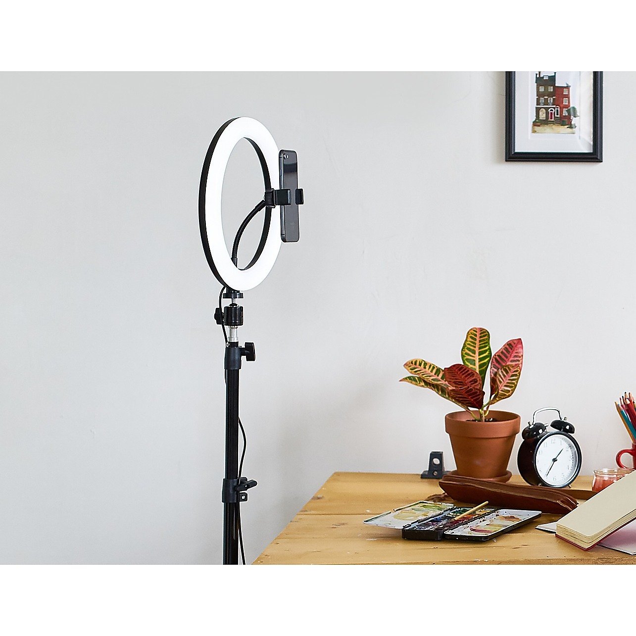 10" LED Selfie Ring Light with 1.6M Tripod Stand Phone Holder Photo