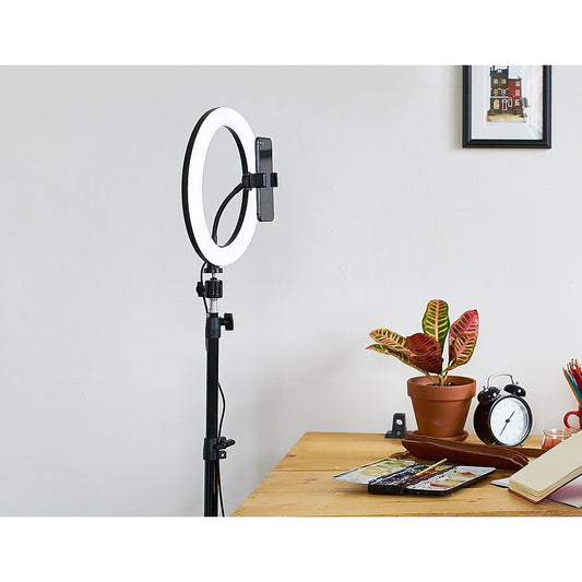 10" LED Selfie Ring Light with 1.6M Tripod Stand Phone Holder Photo