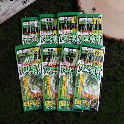 1 Pack Lunker Sabiki Rigs Hooks Saltwater Fishing Lures Luminous Glow Flash Fish Skin Sea Bait Mackerel Pesca Tackle