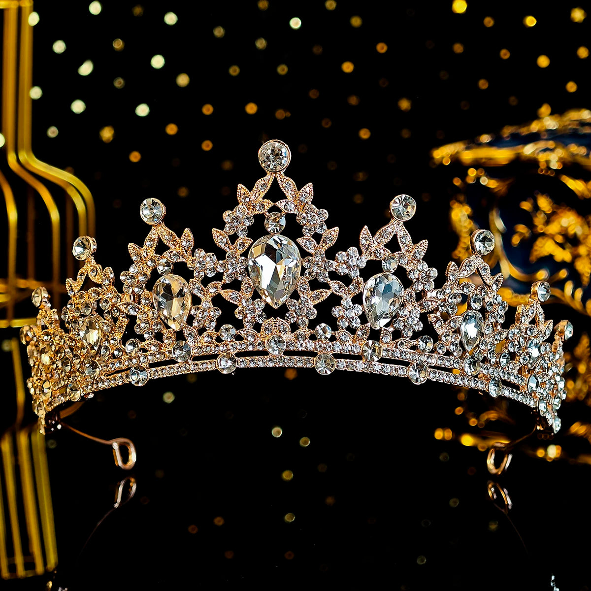 Elegant Crystal Bridal Crown Exquisite European and American Rhinestone Hair Bands Tiara Headpieces Party Jewelry Accessories