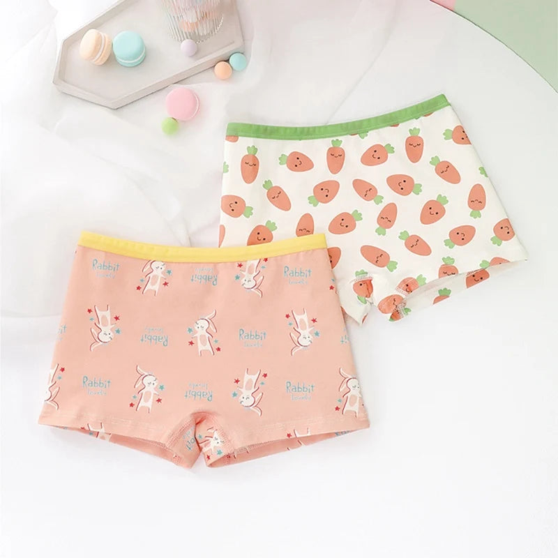 2Pcs Baby Girls Panties Sets Cotton Kids Underwear Clothes Cute Cartoon Toddlers Shorts Underpants Children Panties 3-11years