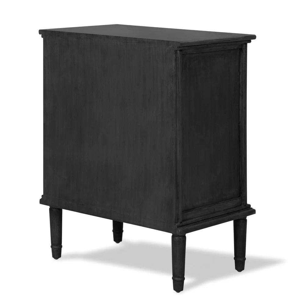 Three Drawer Storage Cabinet Dark Gray Elegant Design Versatile Use Living Room Bedroom Office Fully Assembled Indoor Furniture