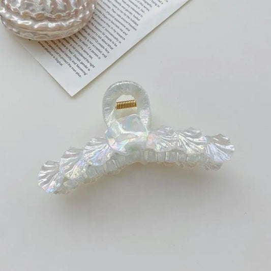 31BF Temperament Hair Claw Shell Shinning Hair Clip for Woman Wedding High Ponytail Hair Delicate Jaw Clip for Bride