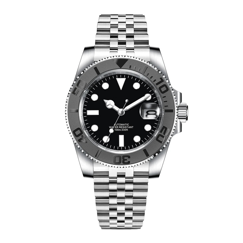 DIY Logo 40MM Dive Watch NH35 Automatic WristWatch 10Bar Waterproof Luminous Sapphire Ceramic bezel dress Watches Men Reloj