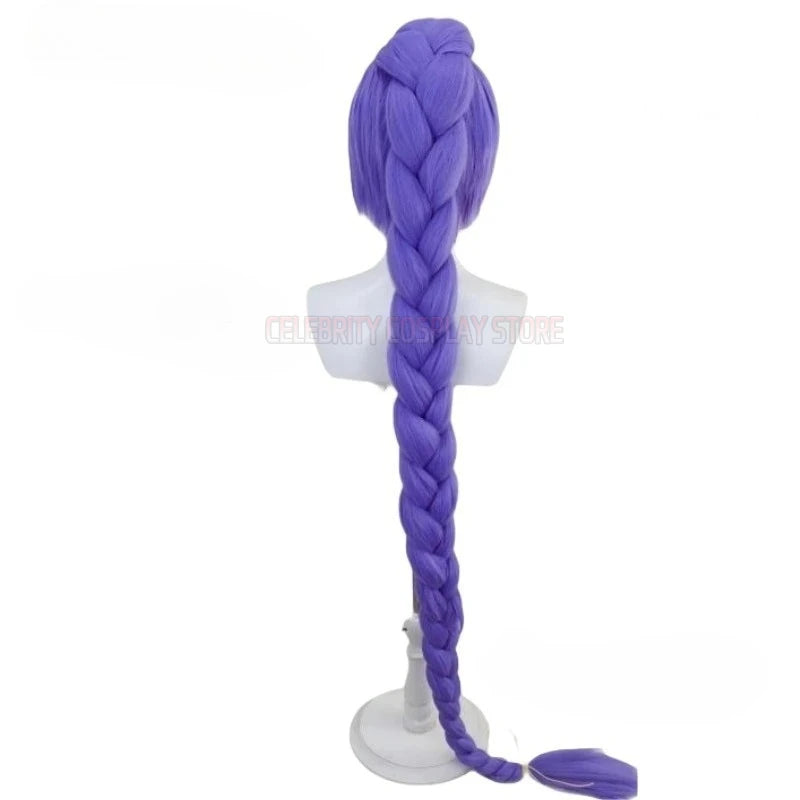 2025 Movie K-Pop Rumi Demon Hunters Stage Lumi Mira Zoe Cosplay Purple Long Wig Braid Hair Hallowen Girl Group Idol