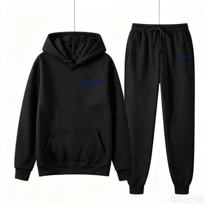 Women's Fashion Printed Autumn and Winter 2-Piece Sportswear Hooded Pullover Pants Sports Suit