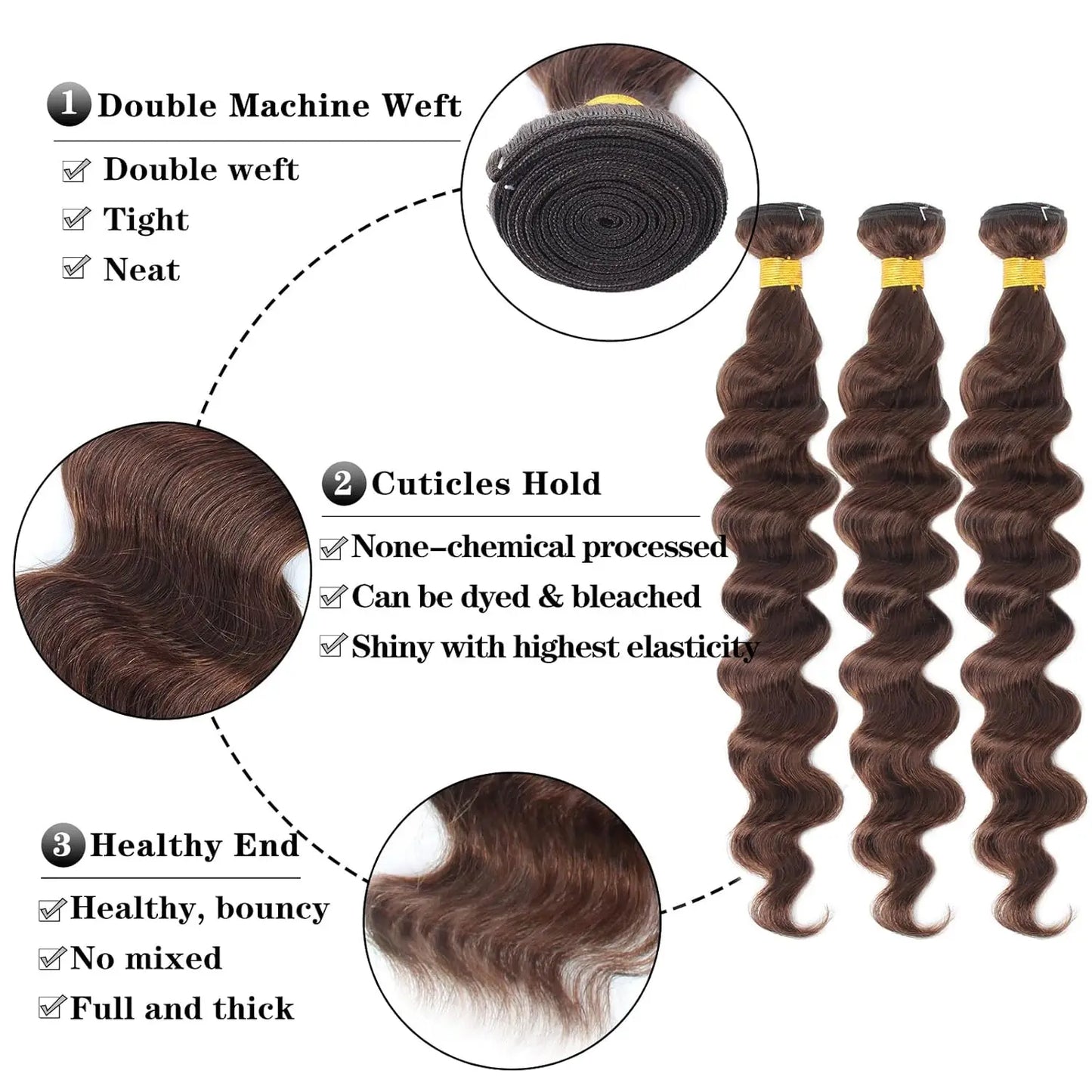 Indian Wave Hair 1/3/4 Bundles Deal 100% Virgin Raw Human Hair Weave Extension Double Wefts Can Be Colored Dyed 8-40Inch