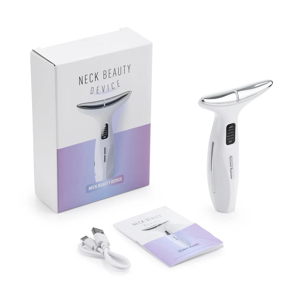 Neck Face Beauty Device EMS Vibration Massage for Face & Neck Care LED Photon Home Use Beauty Device Face Lifting Machine