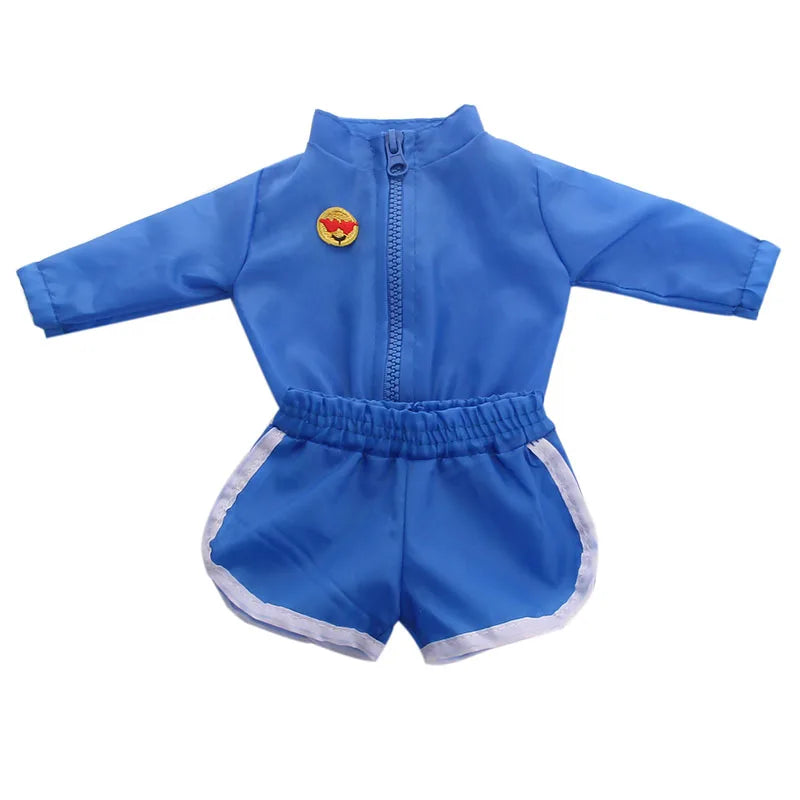 Blue Sportswear Doll Clothes Basketball Gym Shoes For 18inch American Doll 43Cm Reborn Baby items & Logan Boy Dolls Accessories