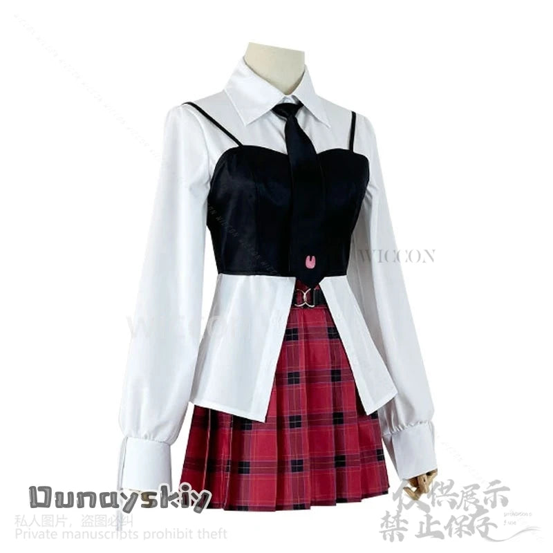 Qiao Ling Cosplay Anime Link Click Costume Jirai Kei Girls JK School Uniform Dress Plaid Skirt Fashion Y2K Lolita Halloween Suit